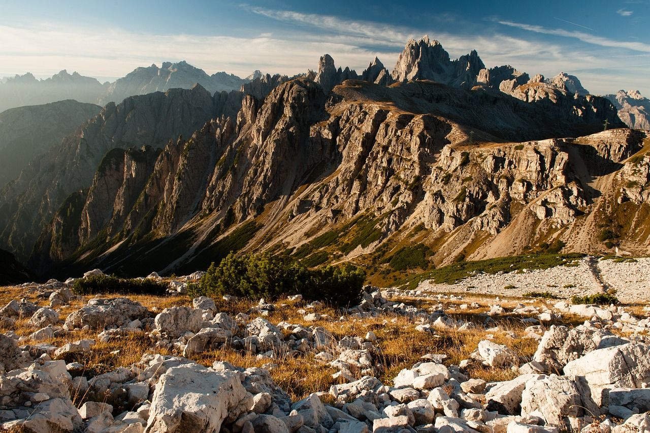 Alpine range at dusk